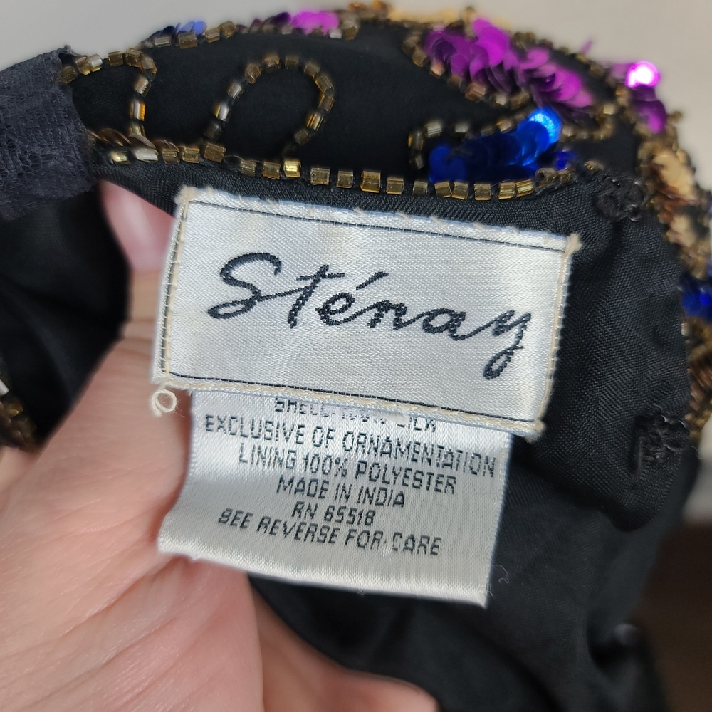 Vintage Stenay Black Midi Cocktail Dress - Picture 9 of 13